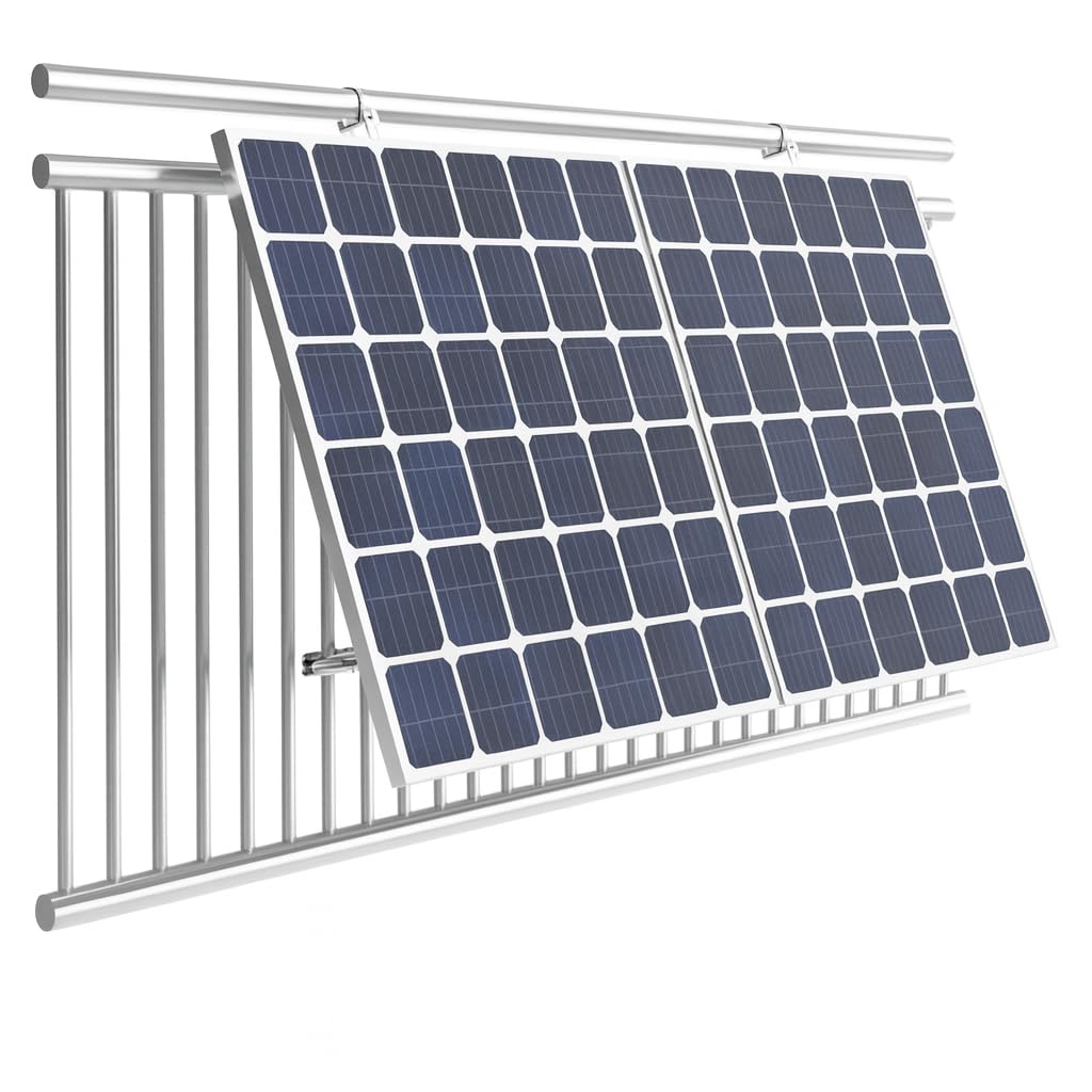 Aluminium Balkonkraftwerk Halterung für Balkon & Zaun – neigbar 15–30°, kompatibel 60/66/72 Zellen Solarpanel